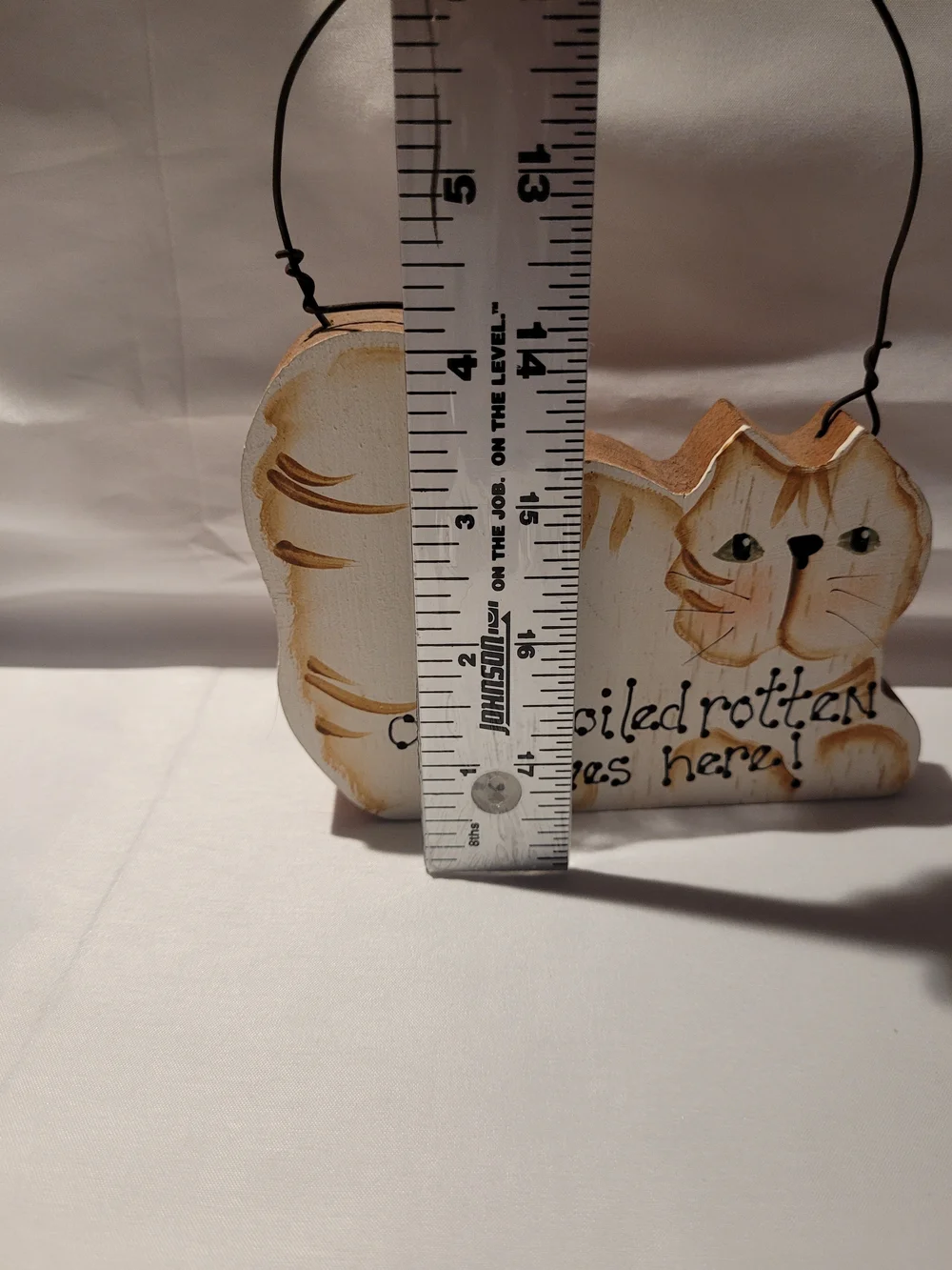 Decorative Cream Cat Sign - One Spoiled Rotten Cat Lives Here